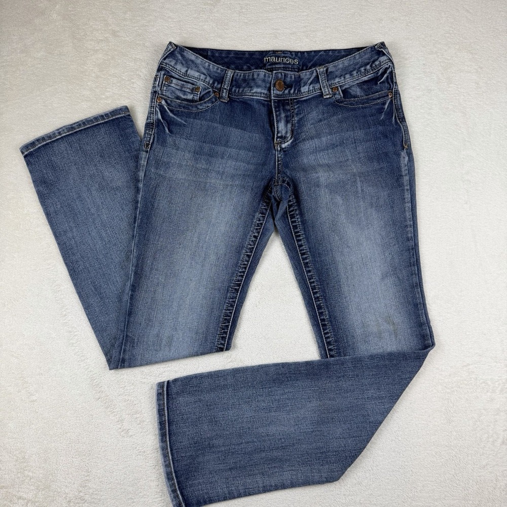 Maurices Womens Jeans 9/10 Regular Straight Leg Stretch Blue Denim Mid Rise 31"